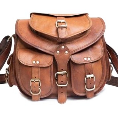 VINTAGE LOUISE™ Sac à bandoulière cuir vintage pour femme | Sac besace cuir Marron | 13 "